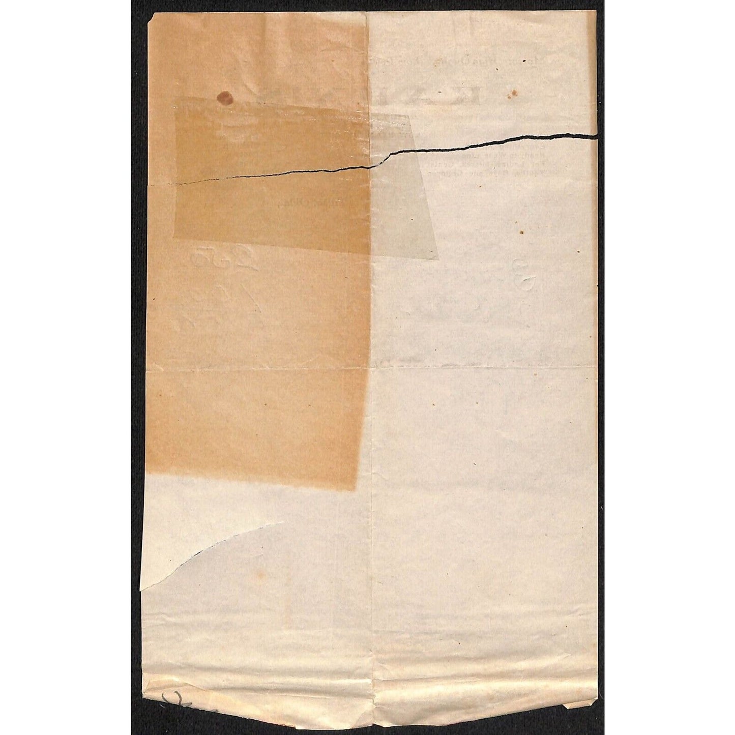 1913 Kahn's Clothing "Low Rent District" Tulsa, OK Billhead w/ Damage
