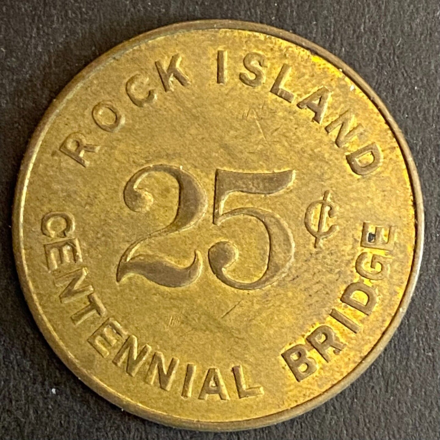 Rock Island Centennial Bridge Illinois 25c Transit Token 25mm