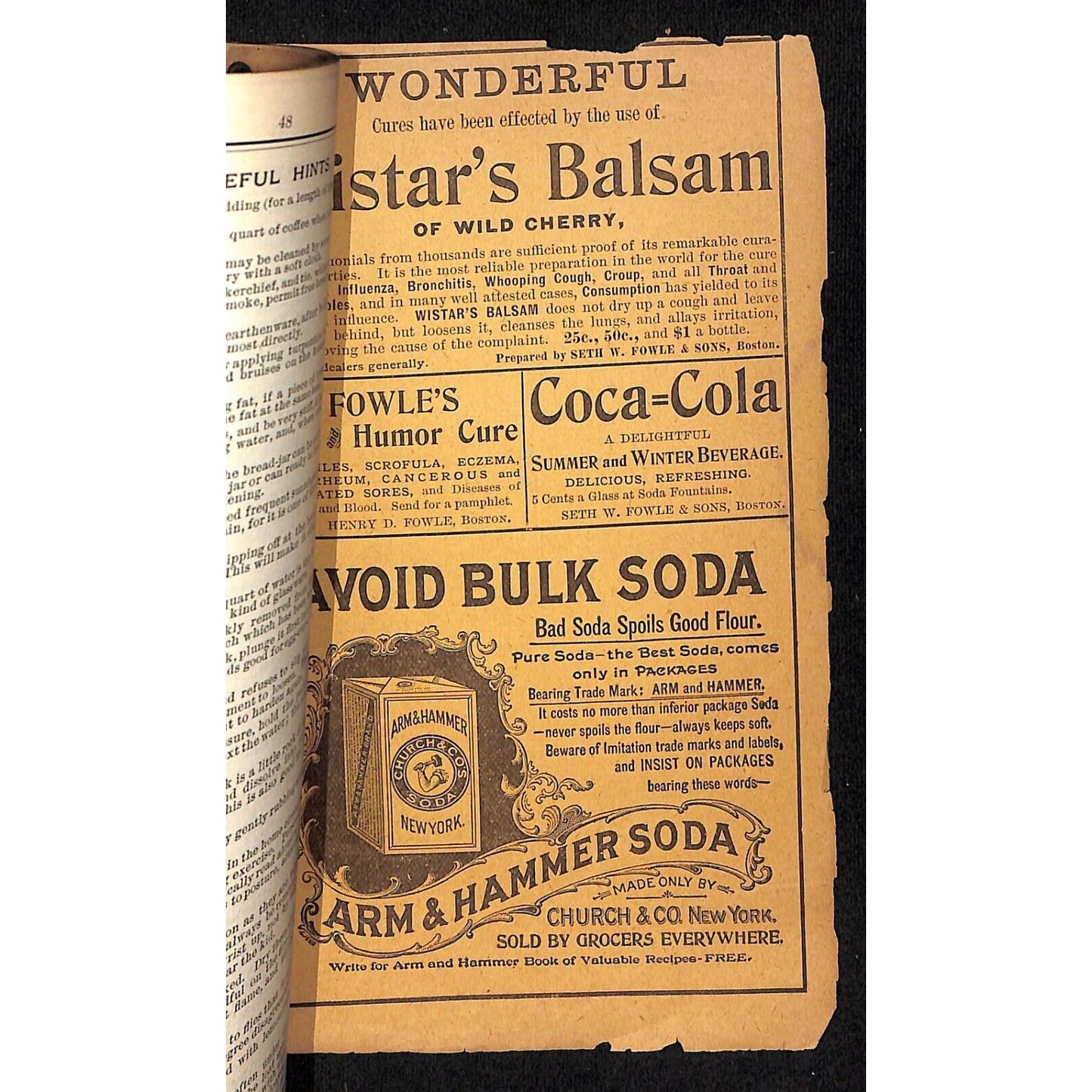 1895 Old Farmer's Almanac 48pp Geo. F. King, Boston / Cola Cola Ad