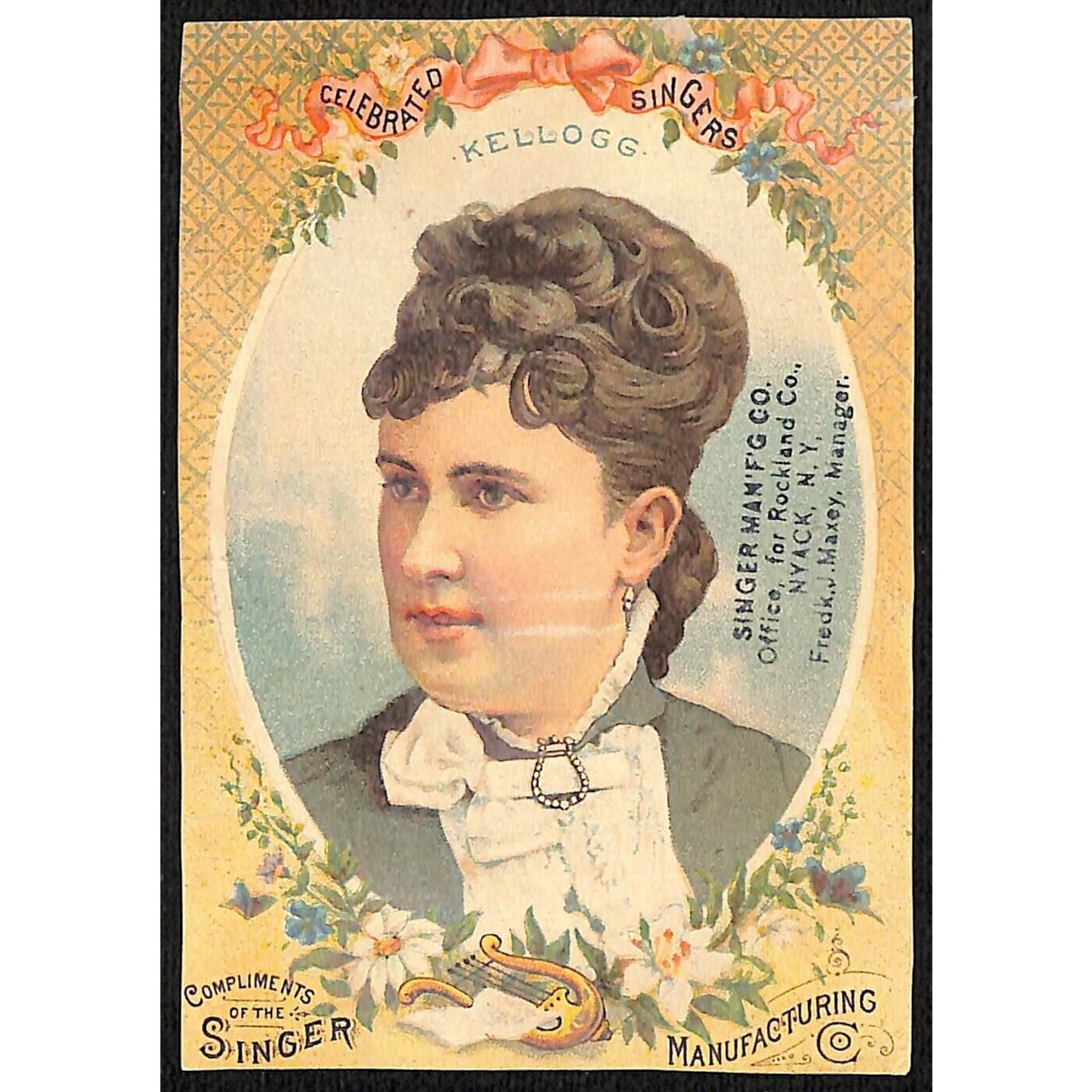 "Celebrated Singers" Opera Kellogg Sewing Machine Victorian Trade Card