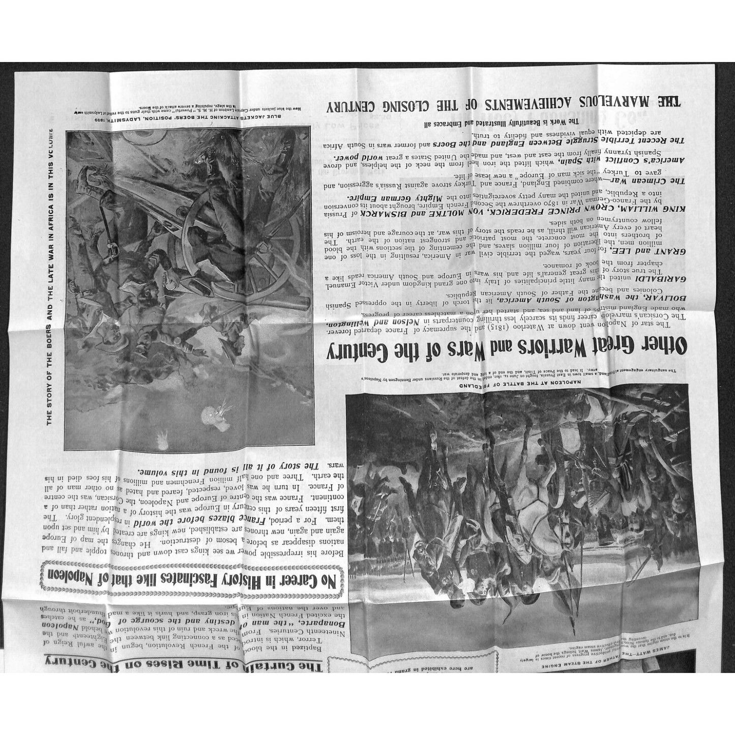 1900 Hoey Publishing Chicago "History of the World One Hundred Years" Sheet ++
