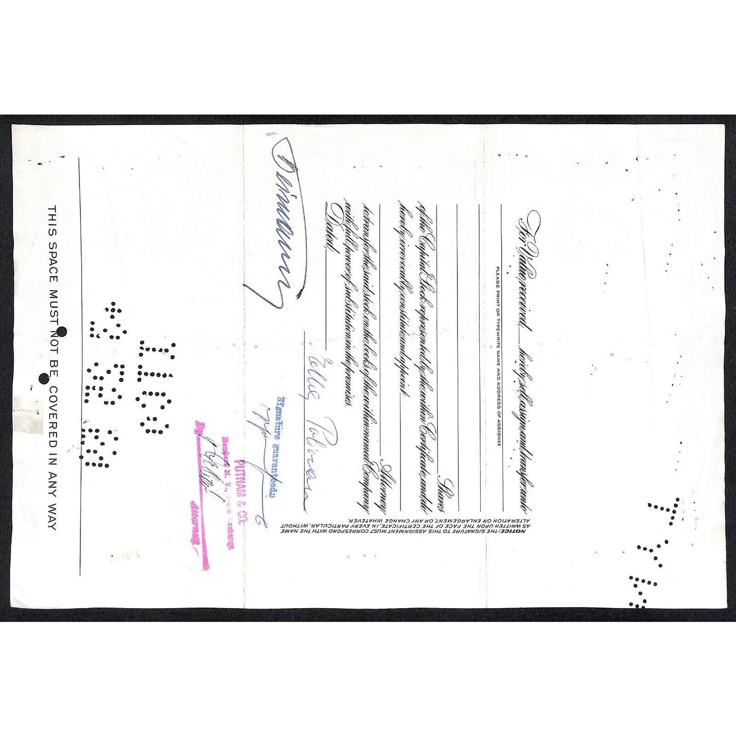Irving Trust Company NY 1958 Stock Certificate Ella Polican