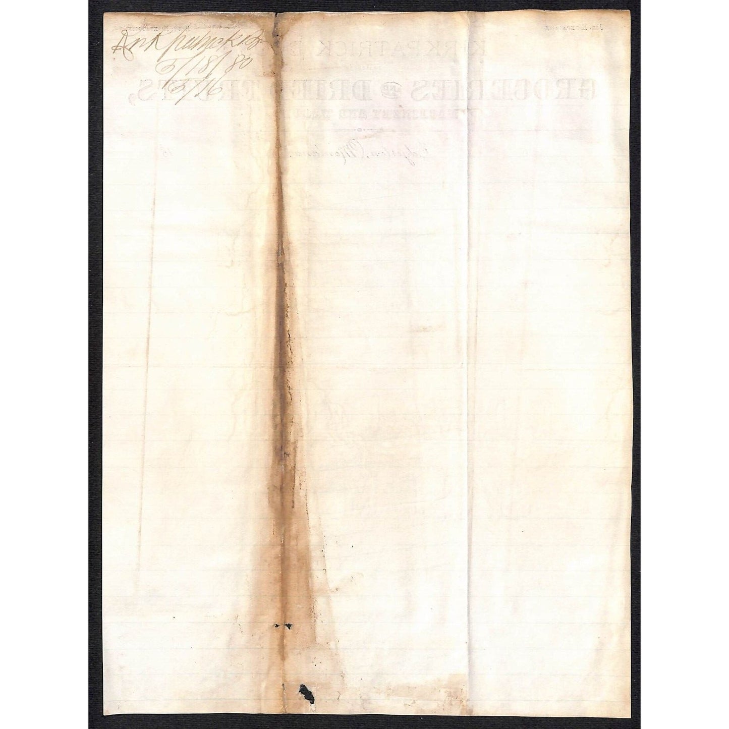 Edgerton, MT Kirkpatrick Bros. Groceries and Dried Fruit 1880 ALS Letterhead