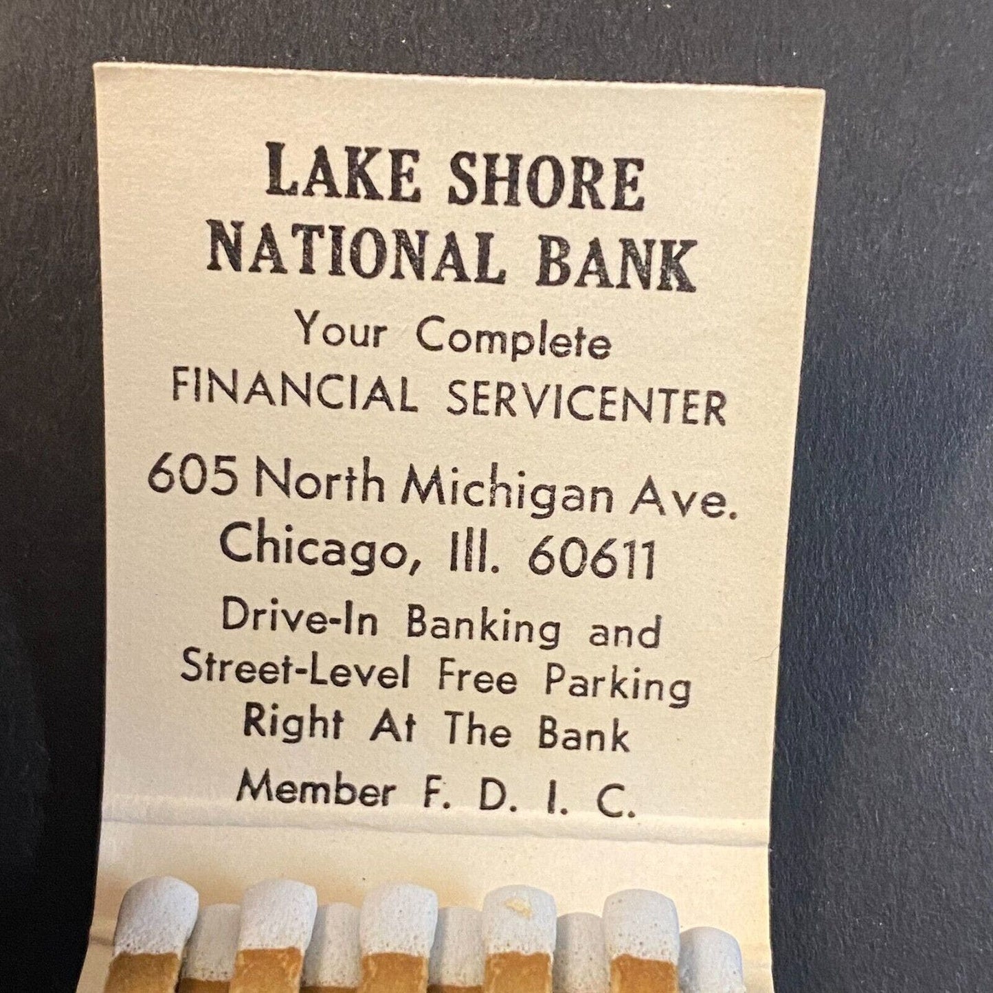 Lake Shore National Bank Chicago, Il c1965-73 - Full Matchbook