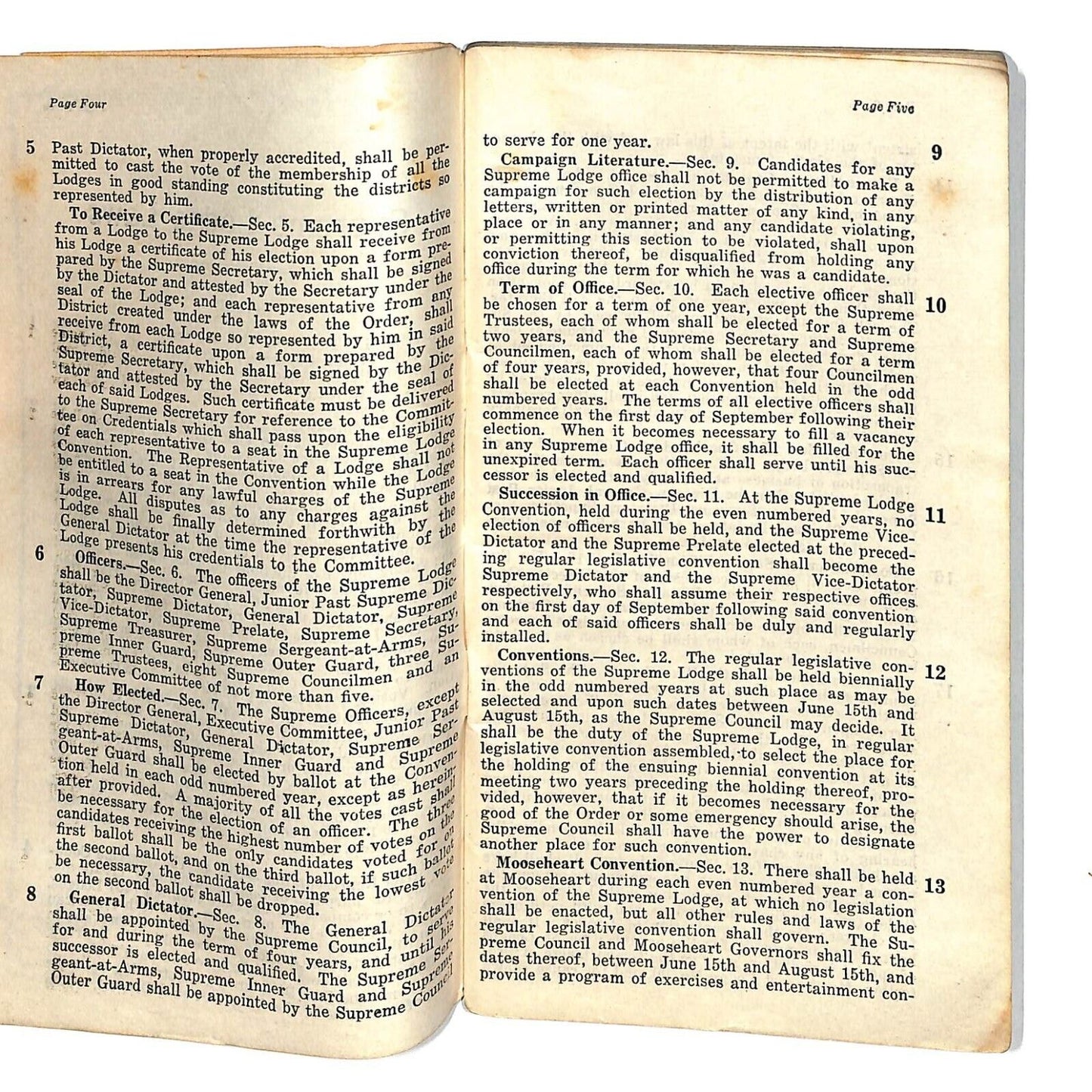 1923 General Law of the Loyal Oder of Moose 96pp