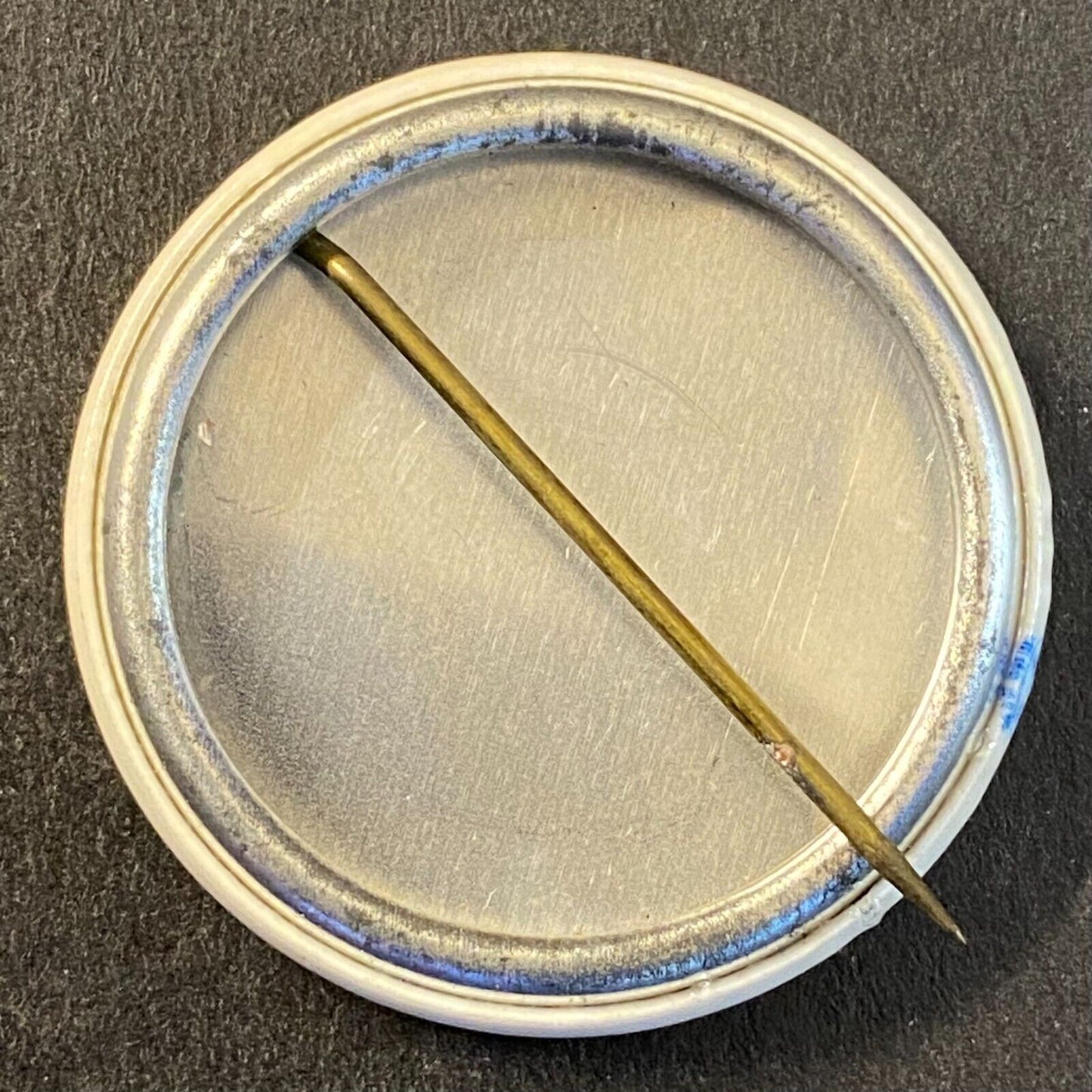 God Bless America Land that I Love Flag Steel Pinback 1 1/8" c1975-85 VGC