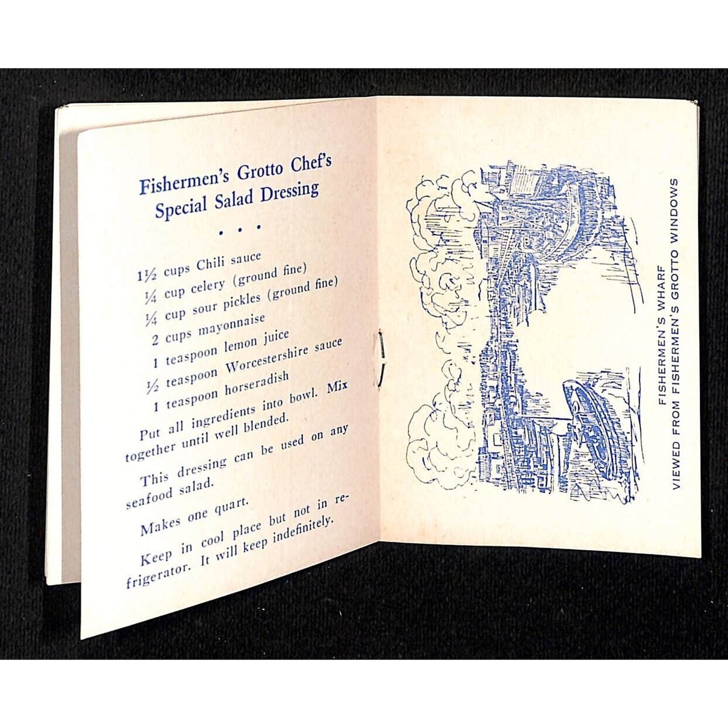 Fishermen's Grotto Restaurant San Francisco Small Recipe Book 12pp c1940's