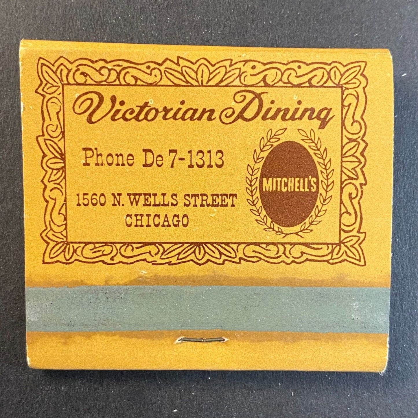 Mitchell's Beef & Bourbon Old Town Chicago c1974-80's Full Matchbook VGC