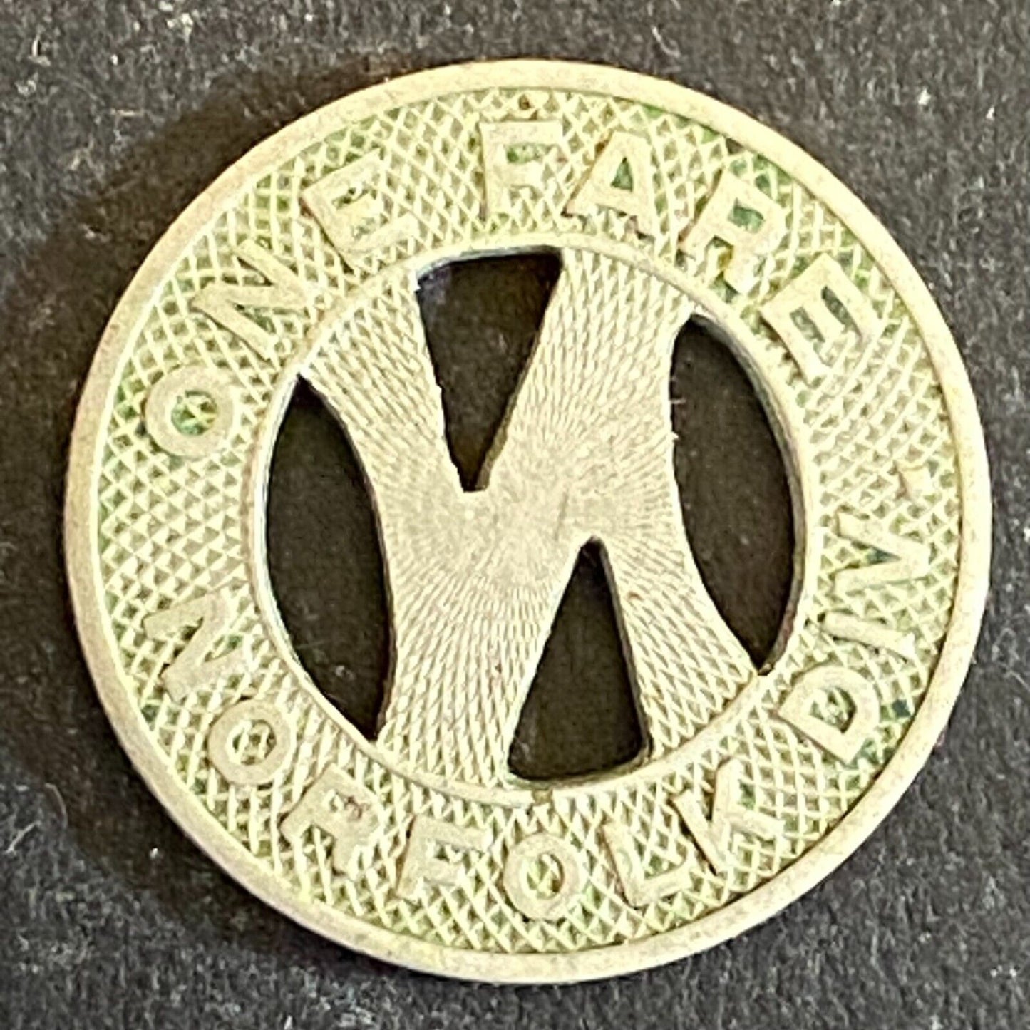 Virginia Electric & Pwr. Co. Norfolk One Fare Transit Token 16mm