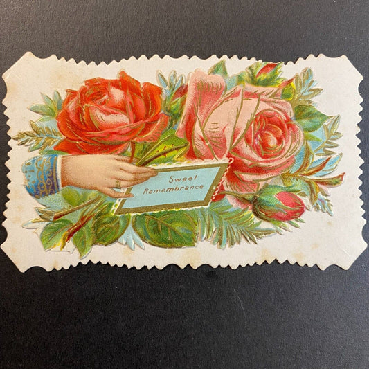 "Amy Mayo" Victorian Hidden Name Card "Sweet Remembrance" Woman Hand