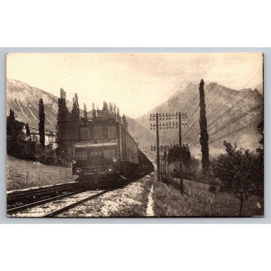 French Railroad RPPC* Postcard Electric Train From Culoz to Mondane c1900 H.M.P.