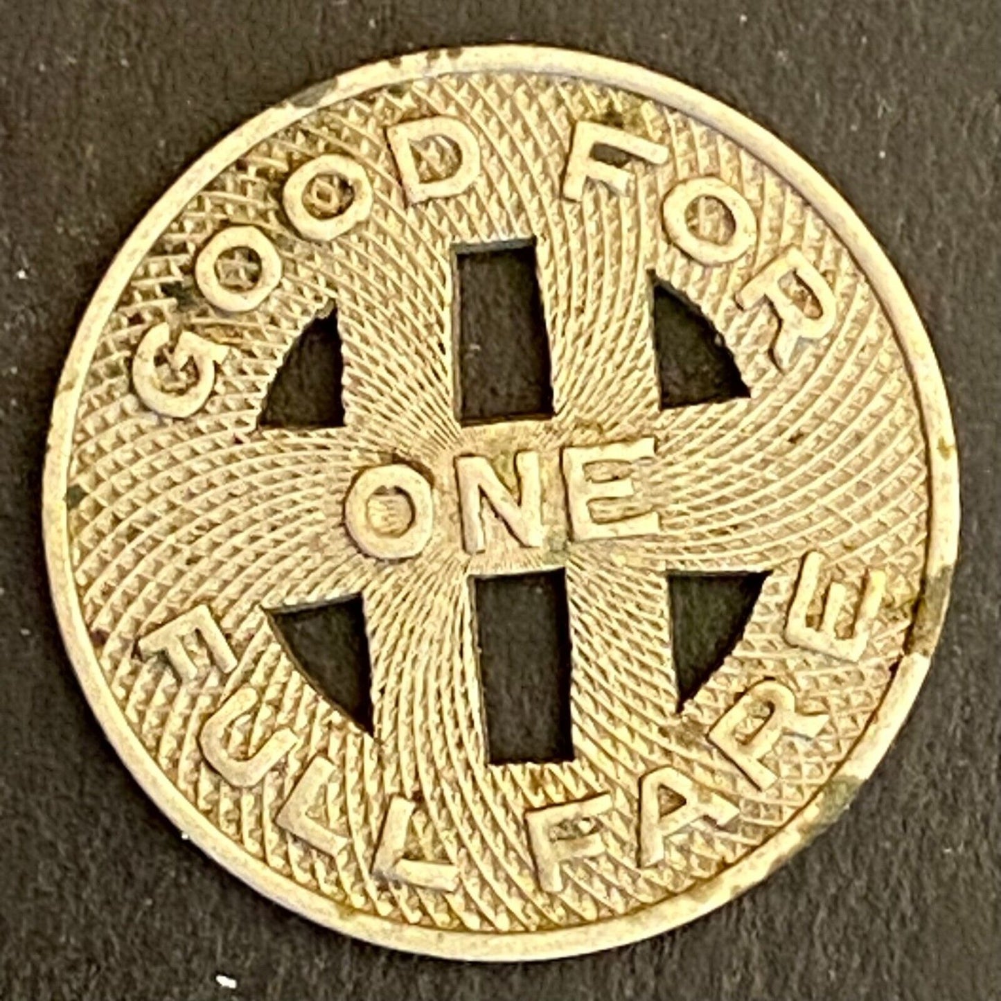 Honolulu Rapid Transit 1924 G/F One Full Fare Transit Token 16mm (#6)