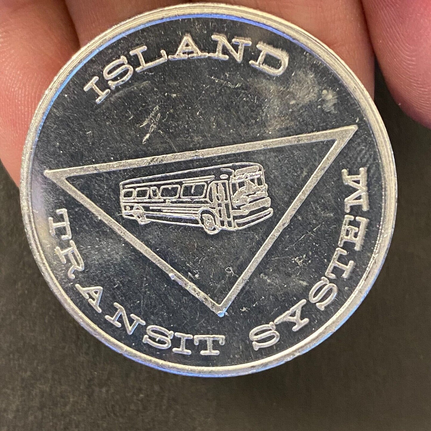 Island Transit System (Jones Beach) c1968-70's Alum Bus Transit Token 38mm