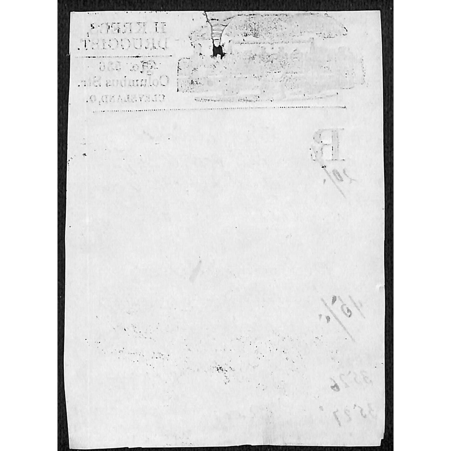 H. Krebs, Druggist Columbus St. Cleveland c1870's* Prescription #3526