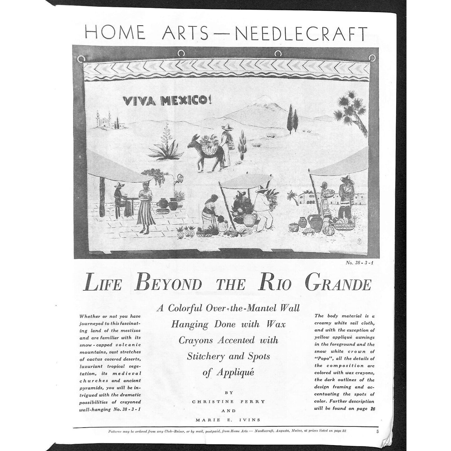 Home Arts Needlecraft Magazine March 1938 34pp Tons of Ads Good Condition
