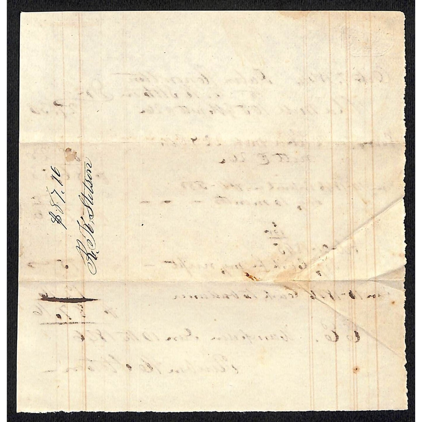 1846 Jabez Knowlton* Newburgh, ME General Store Receipt / Statement