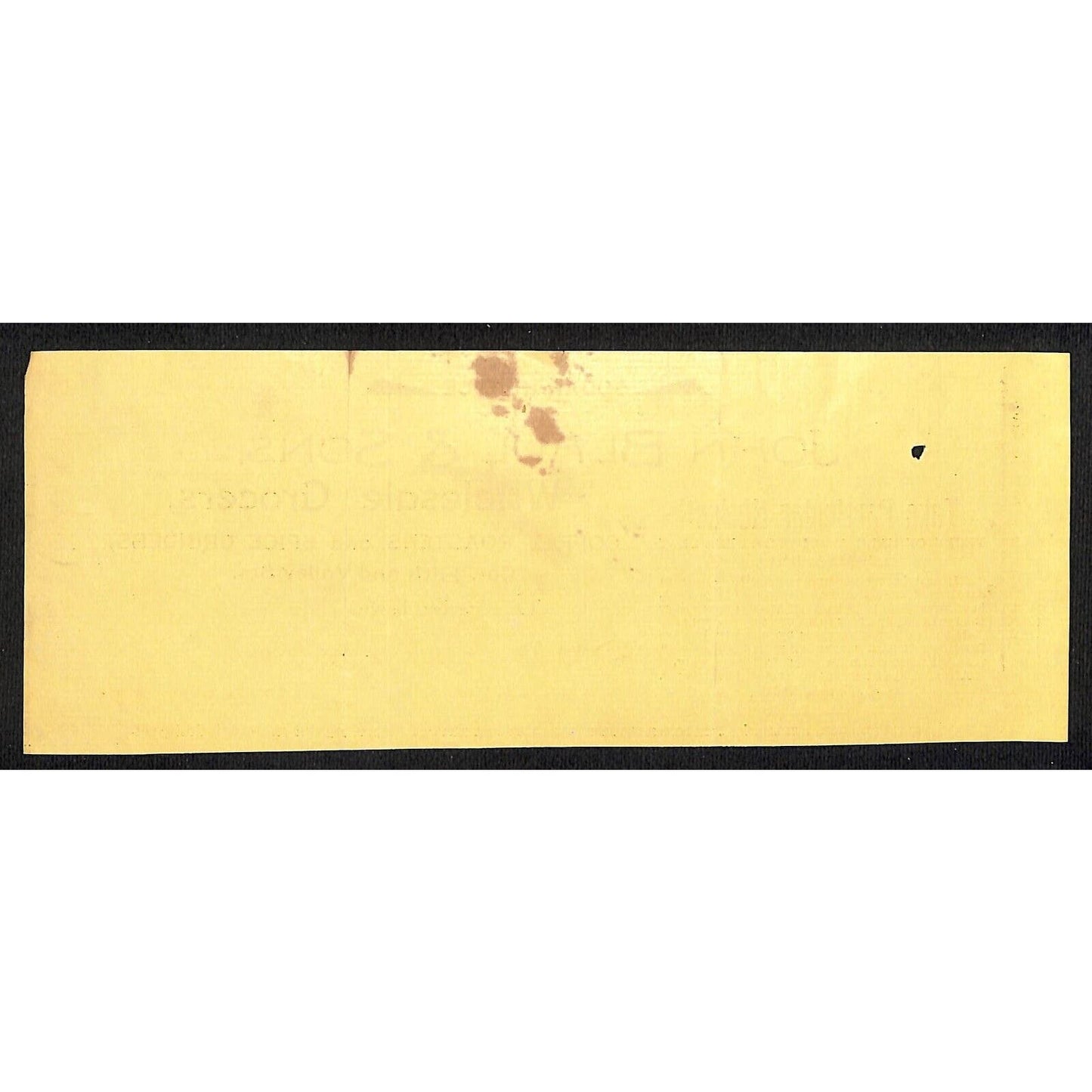 John Blaul's Sons Coffee Burlington, IA Hutchinson* 9/6 1902 Cut "Sugar Invoice"