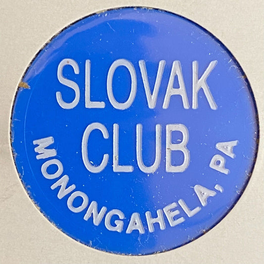Monongahela, PA Slovak Club c1980's-90's Plastic Token G/F One Draft Beer