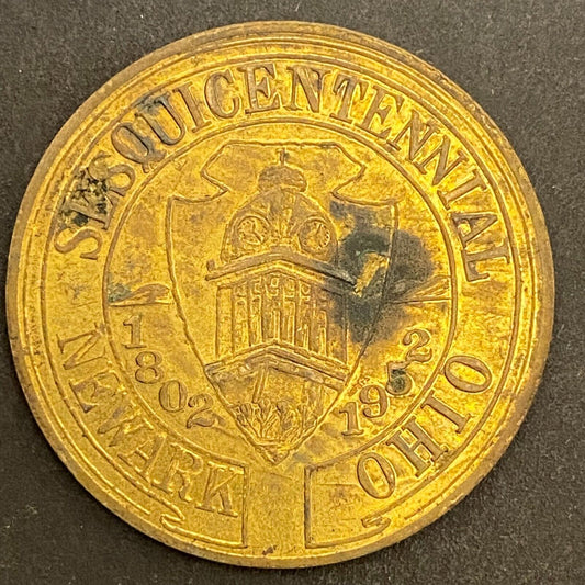 Newark, Ohio Sesquicentennial 1802 - 1952 G/F 50¢ Brass Trade Token 32mm (#2)