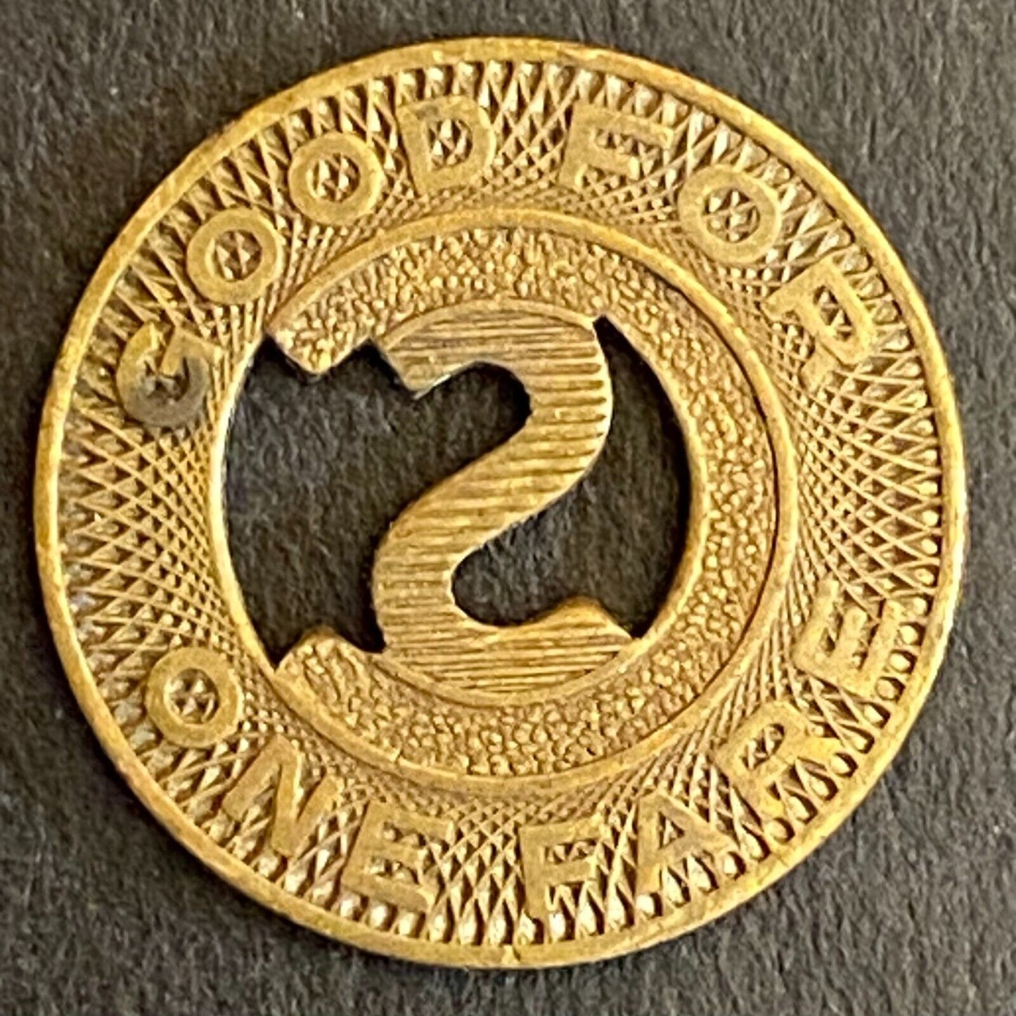 Colorado Springs Transit Co. G/F One Fare Transit Token 16mm (#4)