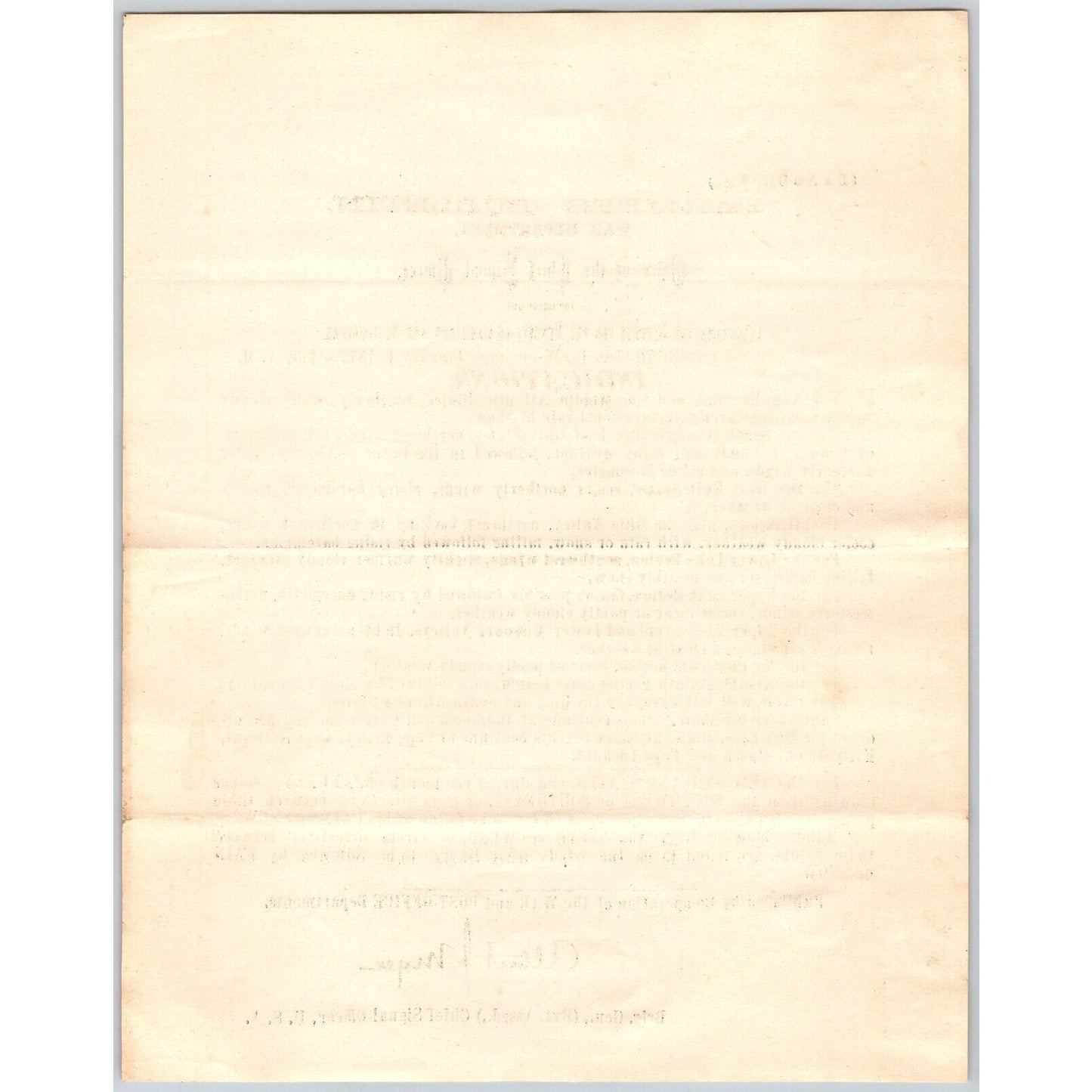 Bangor, ME Chief Signal Office, War Department Farmers' Bulletin - Jan. 1, 1879