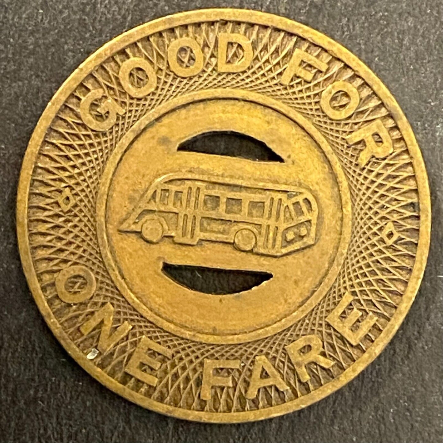 Browning Bus Line New Castle, IND G/F One Fare Transit Token 23mm (#2)