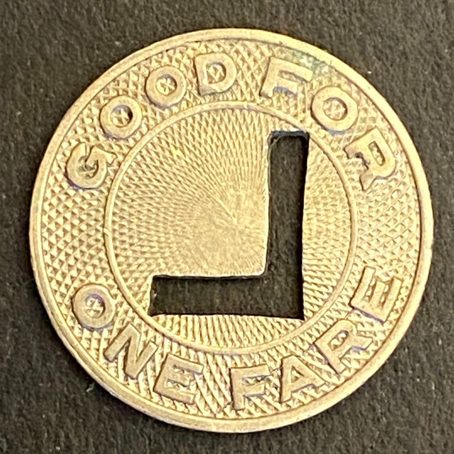 Lima City Lines (Ohio) G/F One Fare Transit Token 16mm c1946 (#3)