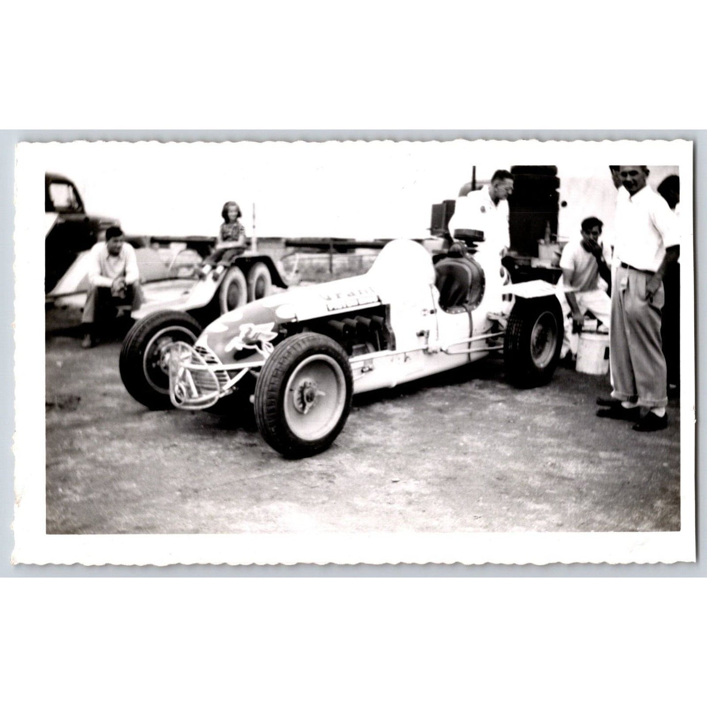 Faulkner Auto Racing Car #2 Milwaukee 200 August 1951 Candid 3.5" x 5.5" Photo
