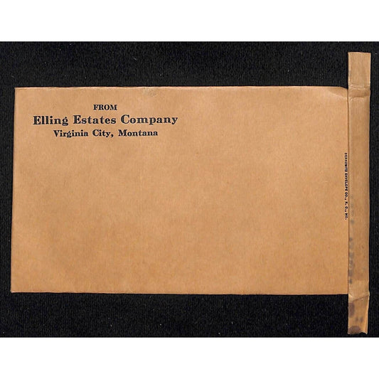 Virginia City, MT Elling* Estates Company c1920's-40's Berkowitz Envelope (#9)