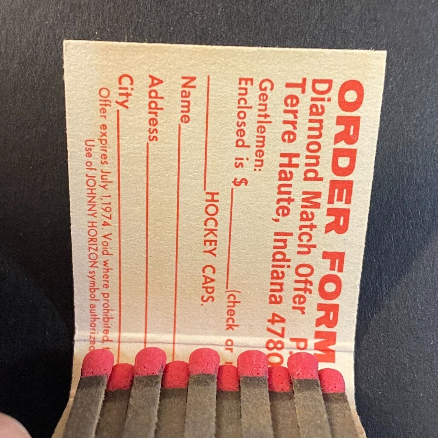 Johnny Horizon '76 "Let's Clean Up America" Mail-in 1976 Full Matchbook VGC
