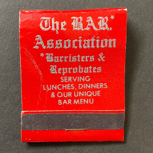 "The Bar Association" Restaurant Chicago Full Matchbook c1965-74 w/ Issues
