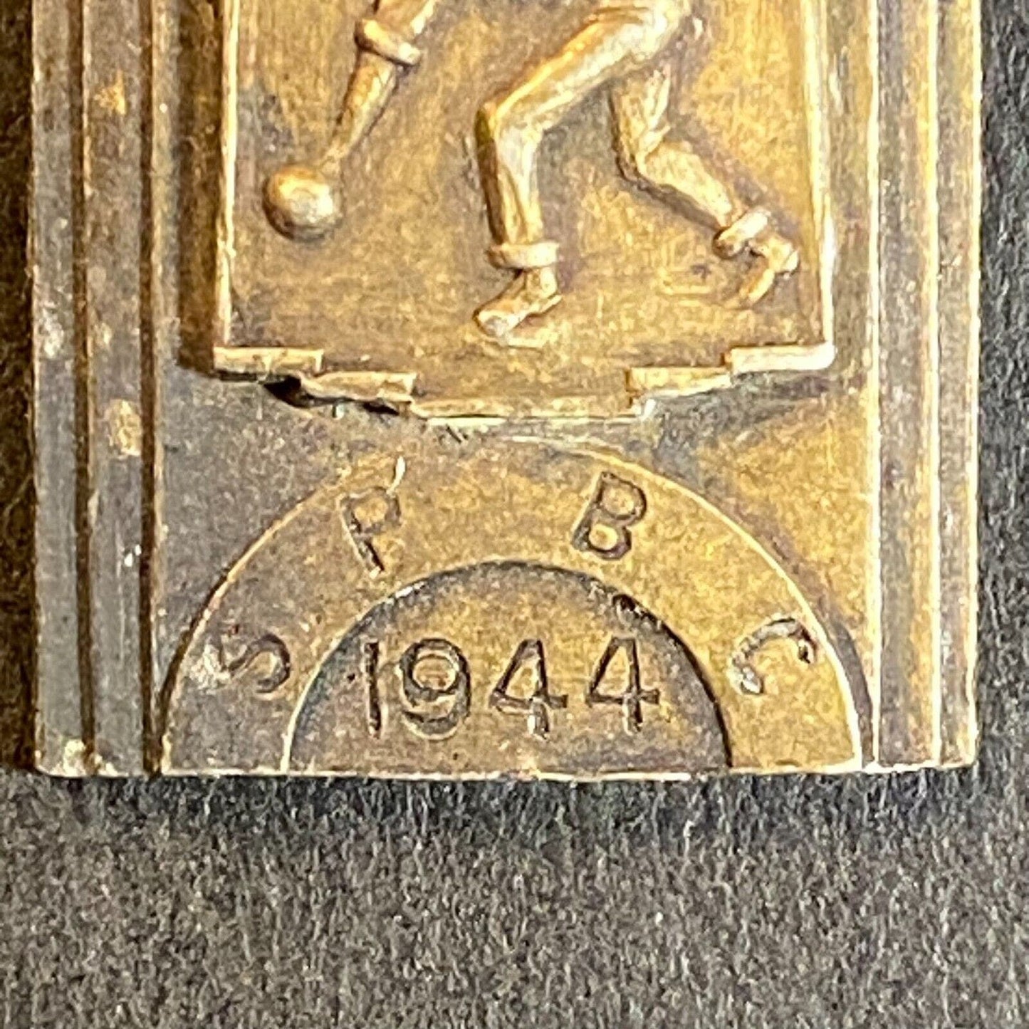 1944 SBBC Bowling Club ? Medal / Award Sterling Stranahan Pendant 17 x 25mm