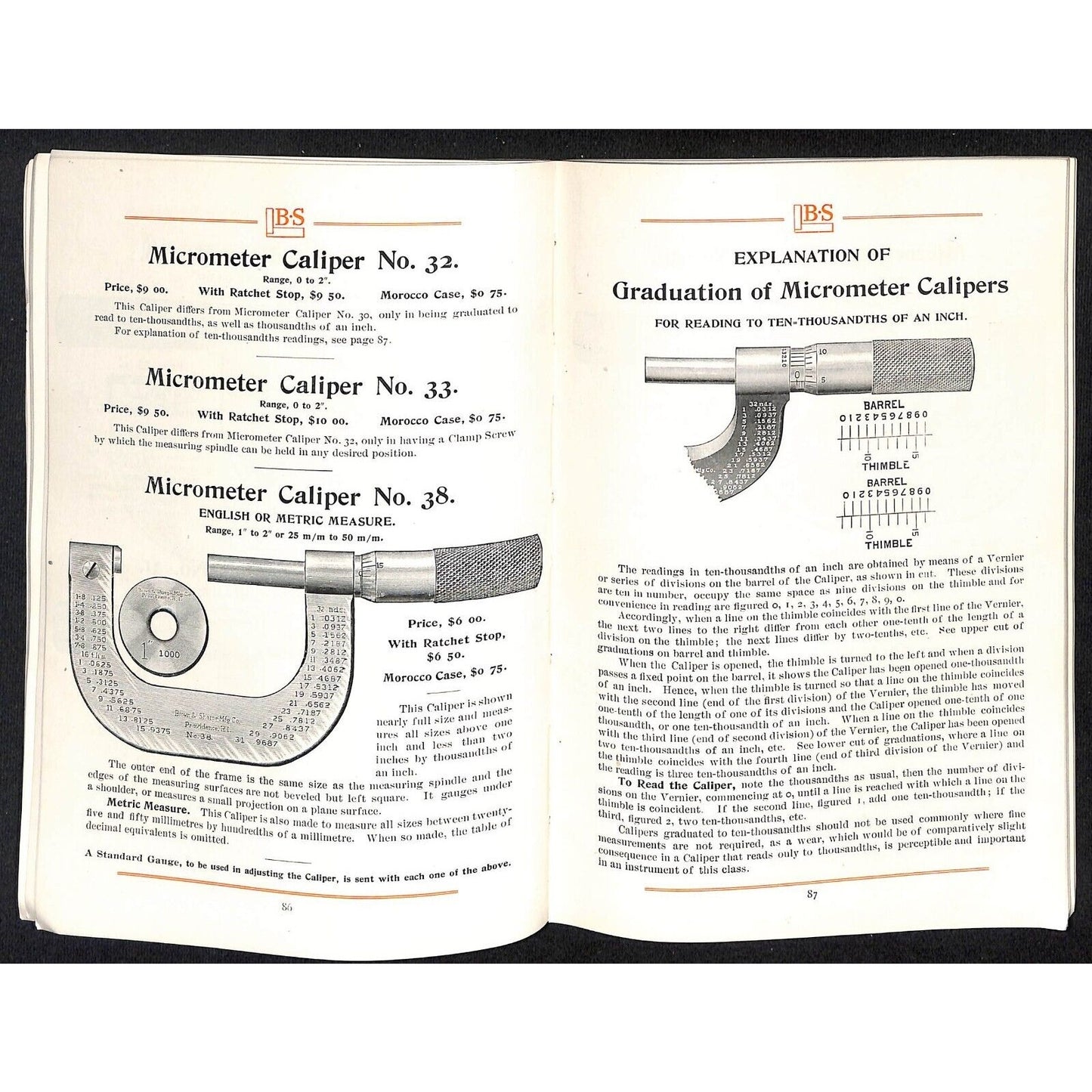 Brown & Sharpe Catalog 109 Mechanical Machinists Tools 183pp w/ Prices c1907 VGC