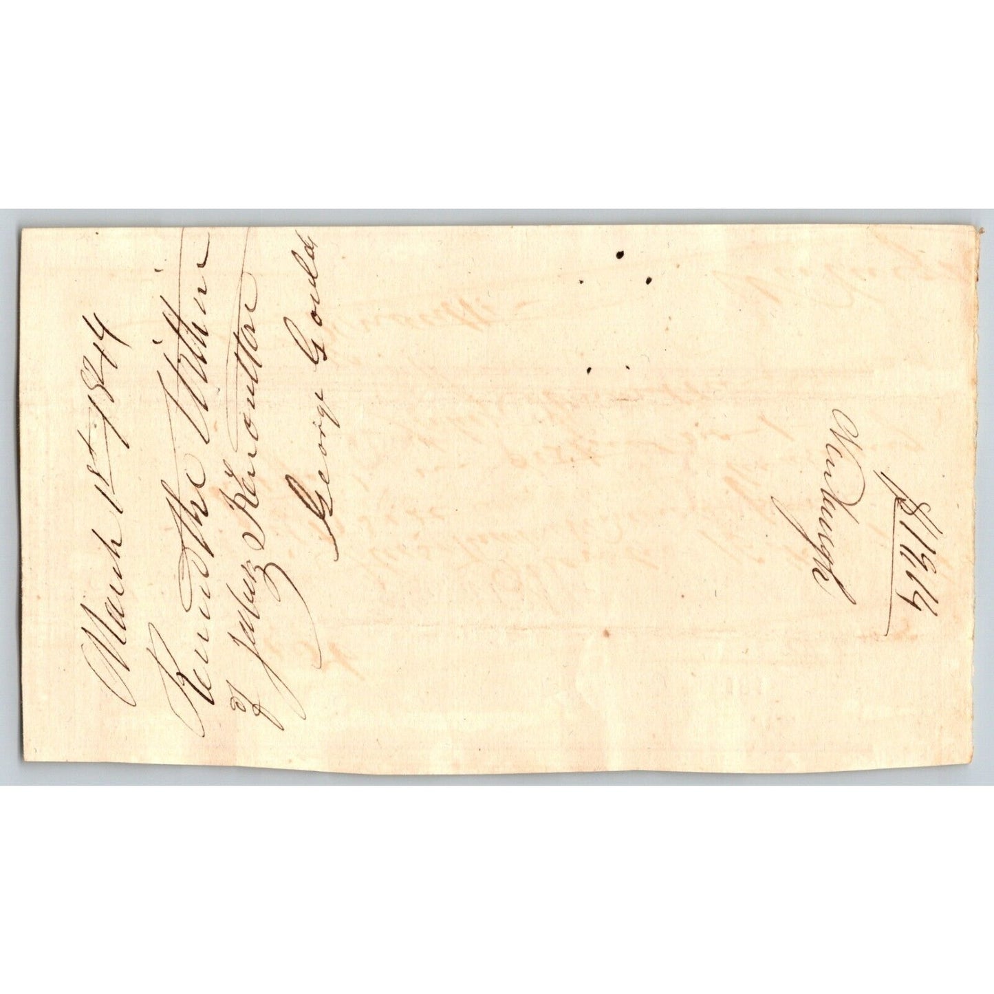 1844 Jabez Knowlton* Newburgh ME Town Check to George Gould for Teaching School