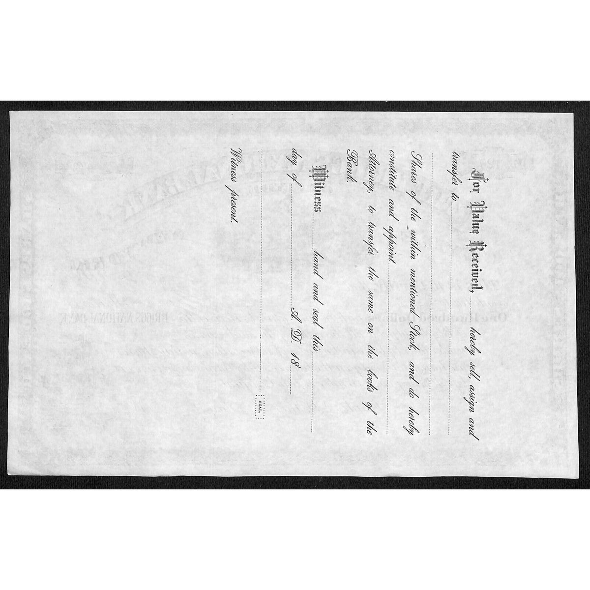 The Briggs National Bank of Clyde NY c1880* Stock Certificate Unissued #127