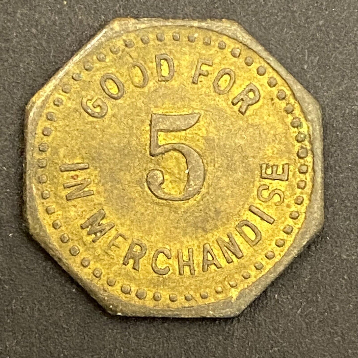 Bye & Company Taswell, IN G/F 5¢ in Merchandise Token 20mm (Gen Store?*) (#5)