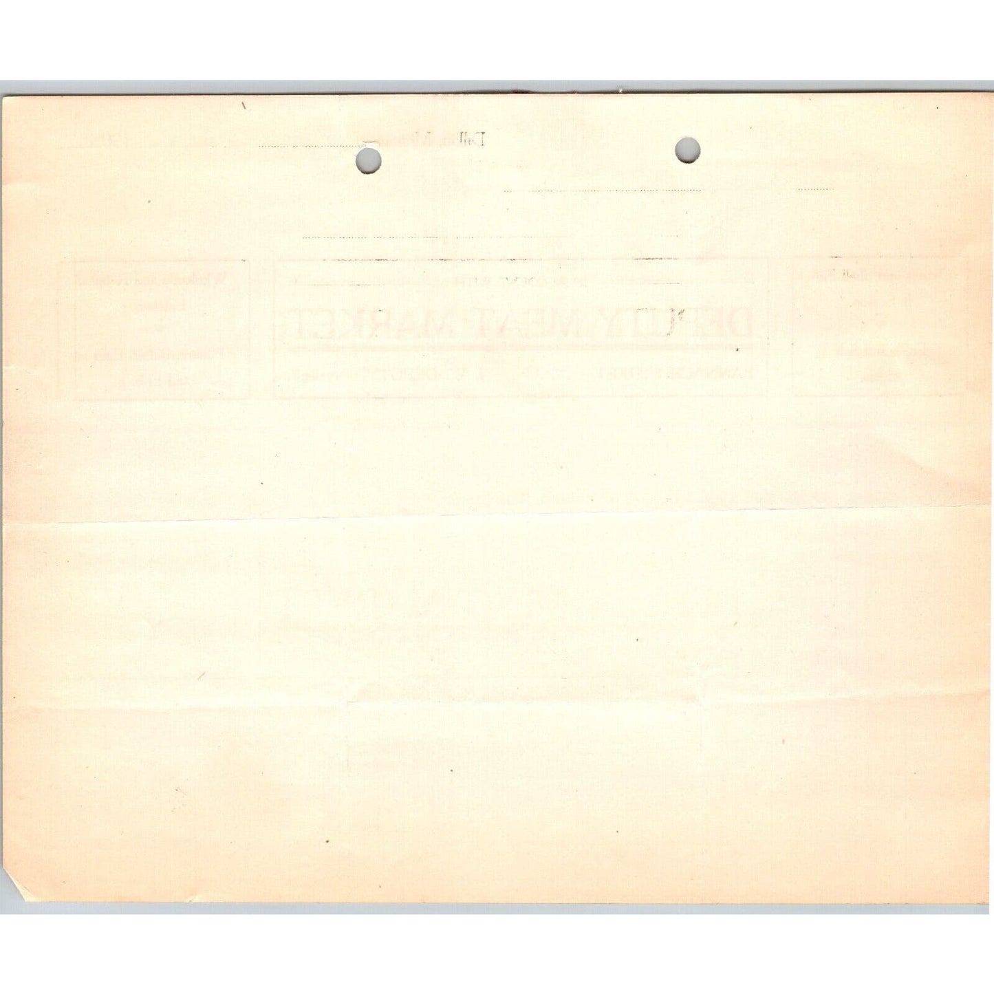 Dillon, MT Deputy Meat Market Oct. 1906 Shell Fish Oysters Billhead G.T. Paul*