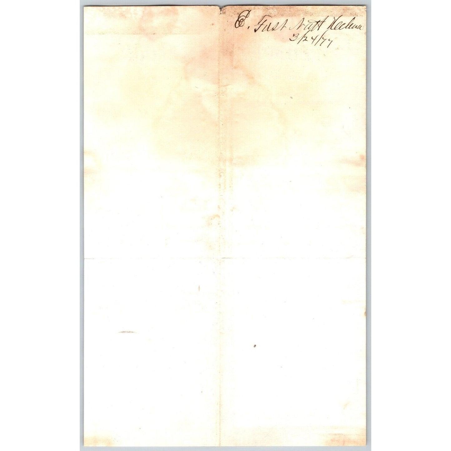 First National Bank Helena, MT 3/21 1877 Payment Advice Henry Elling*