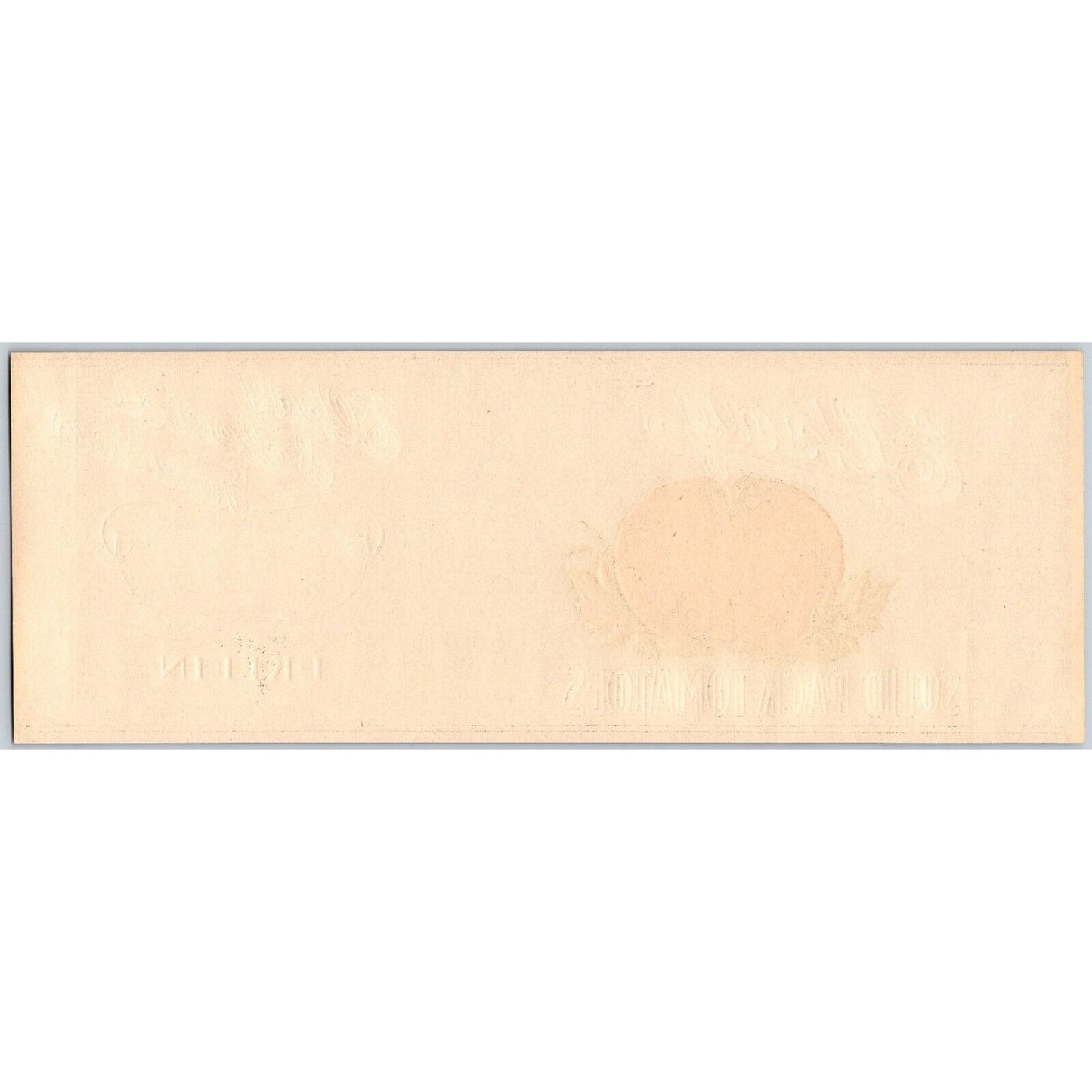 Solid Pack Tomatoes Elkay Chicago Paper Can Label c1930's-40's NOS VGC