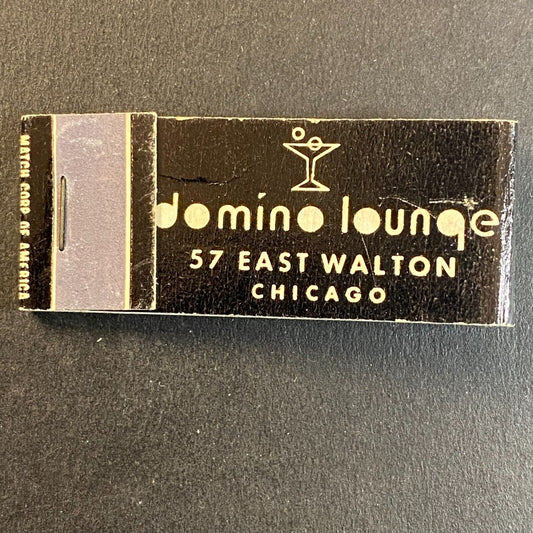 Domino Lounge Chicago Full Slim 10-Strike Matchbook c1960's-73 VGC
