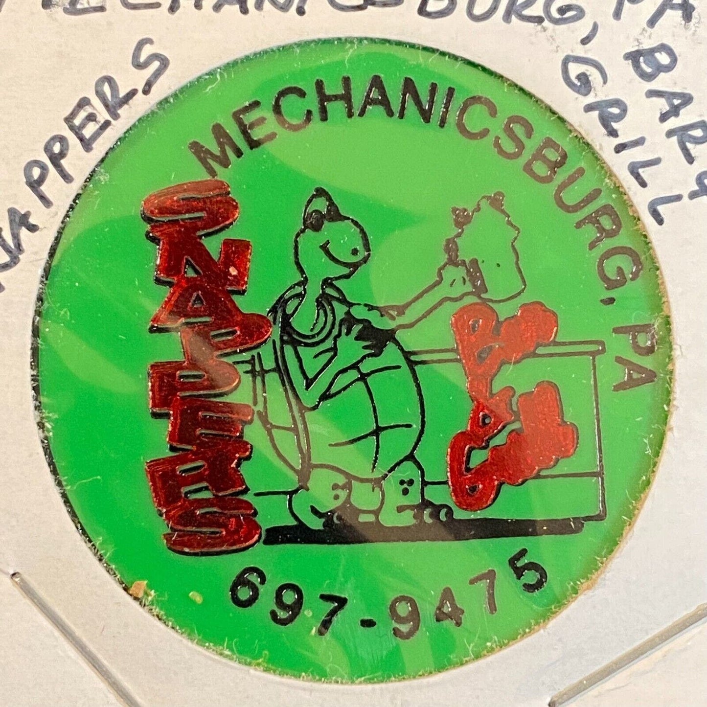 Mechanicsburg, PA Snappers Bar & Grill c2002 Plastic Token Good For Liquor