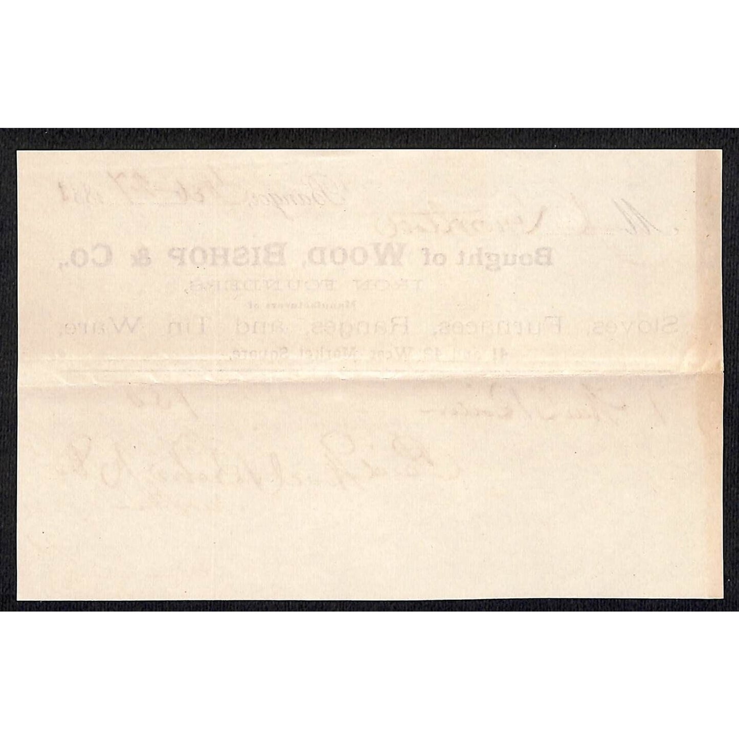 1881 Jabez Knowlton* Newburgh, ME Wood, Bishop Bangor Iron Founders Billhead