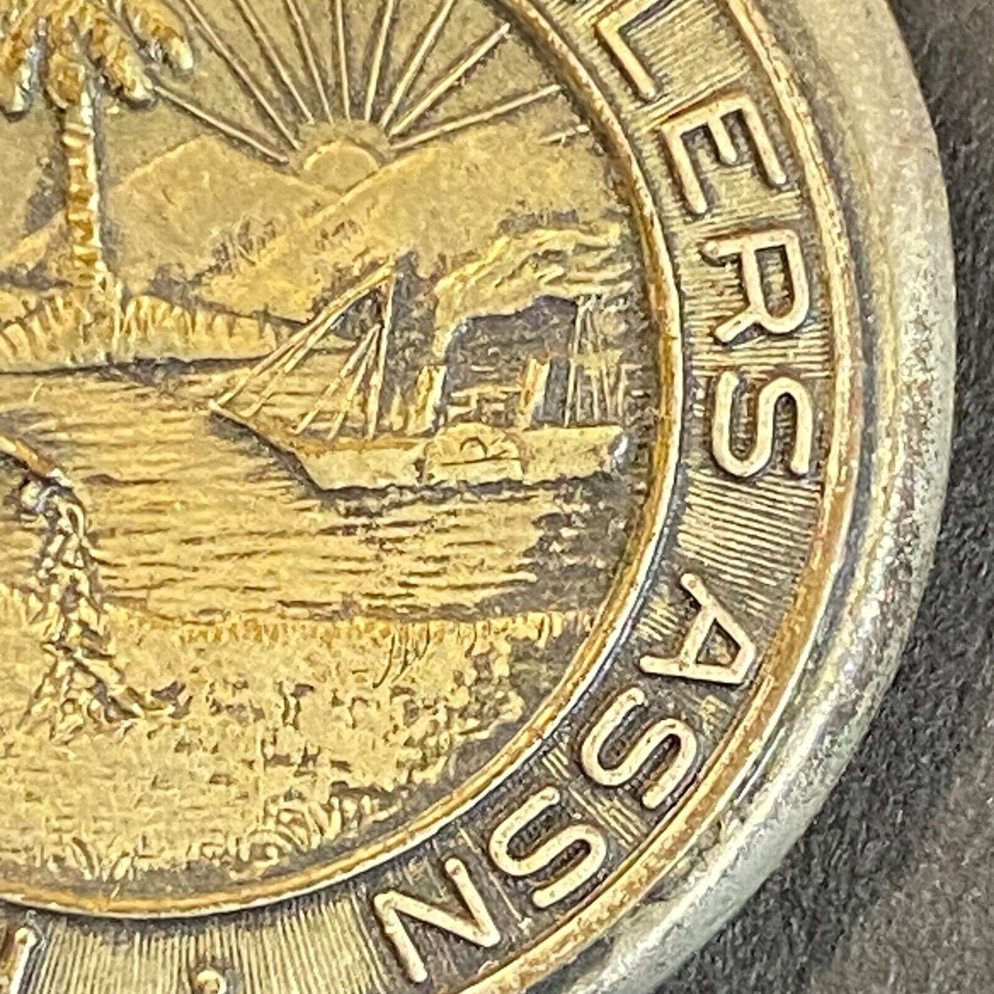 Florida Retail Jewelers Ass'n Medal Pinback Pin c1930's-40's 33mm / Robbins Co.