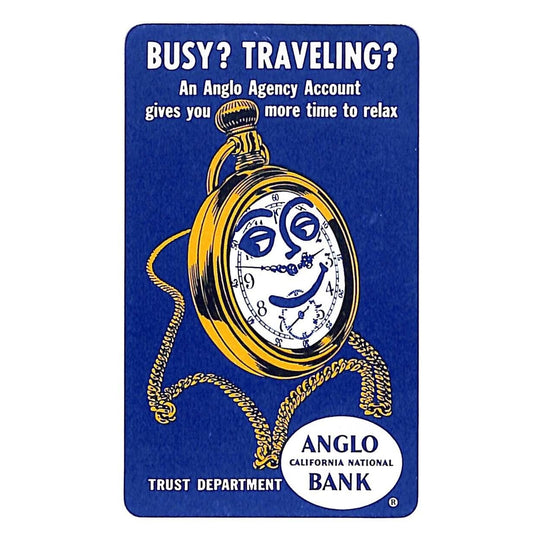 1956 Angelo California National Bank 1956 Pocket Calendar Anthropomorphic Watch