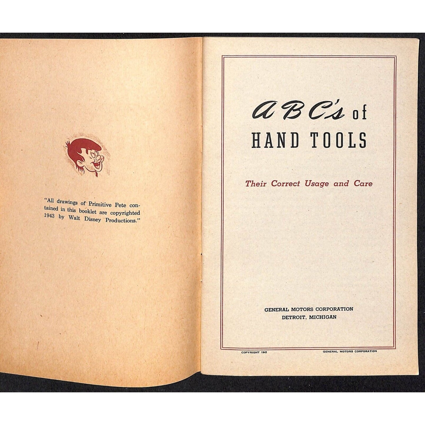 General Motors 1945 "The ABC's of Hand Tools" Booklet 45pp VGC