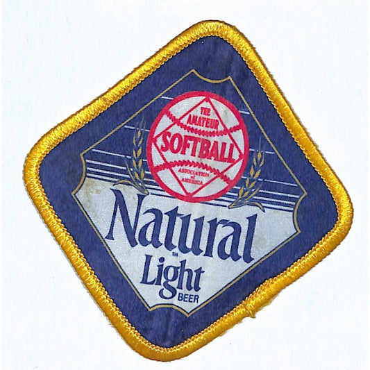 Natural Light Beer AB Amateur Softball Patch Vintage 3 1/4" x 3 1/2" Scarce