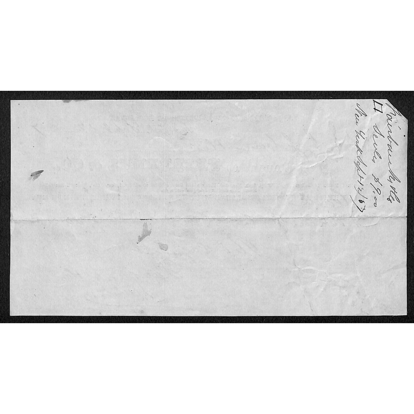 Fairbanks & Co. Railroad Track NYC 1857 J.J. Cover, Johnsville, OH* Billhead