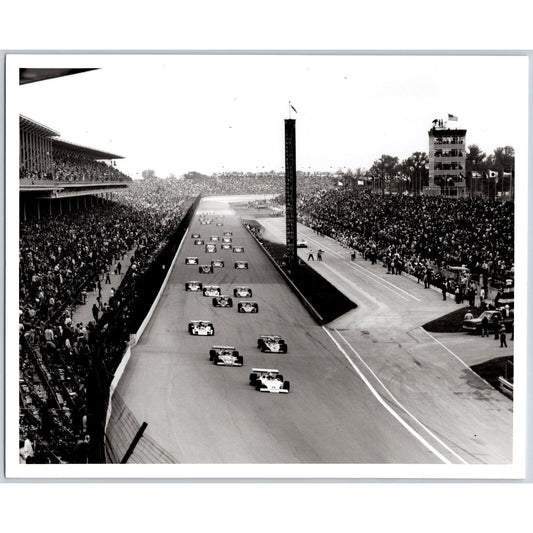 Near Start Finish c1970 Indianapolis Motor Speedway 8" x 10" Photo IMS Stamp