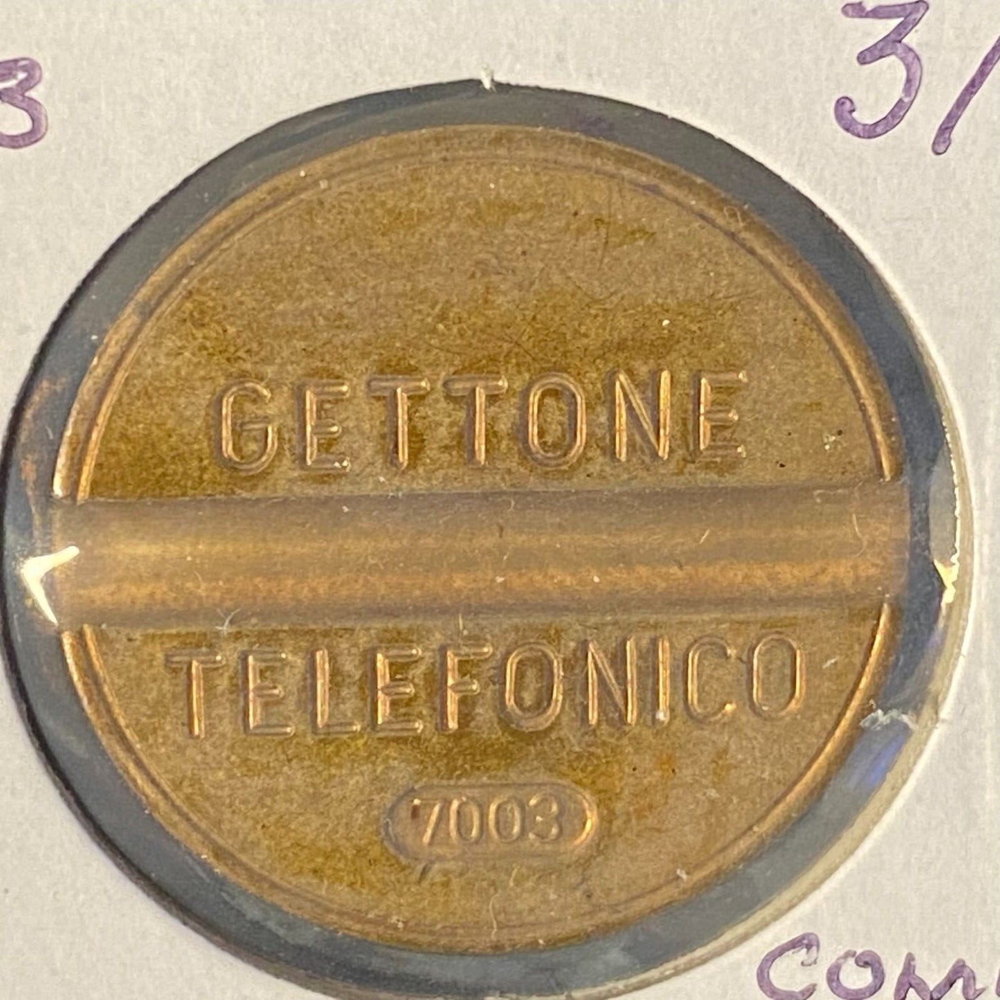 Gettone Telefonico Public Telephone Token 1970 Italy Bronze 24.5mm 7.2g #7003 VG