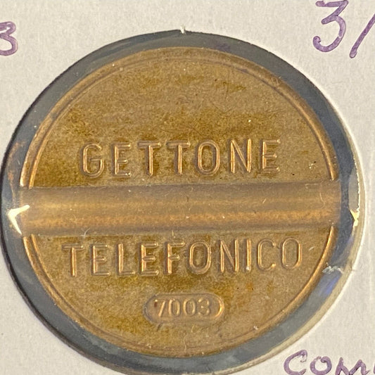 Gettone Telefonico Public Telephone Token 1970 Italy Bronze 24.5mm 7.2g #7003 VG